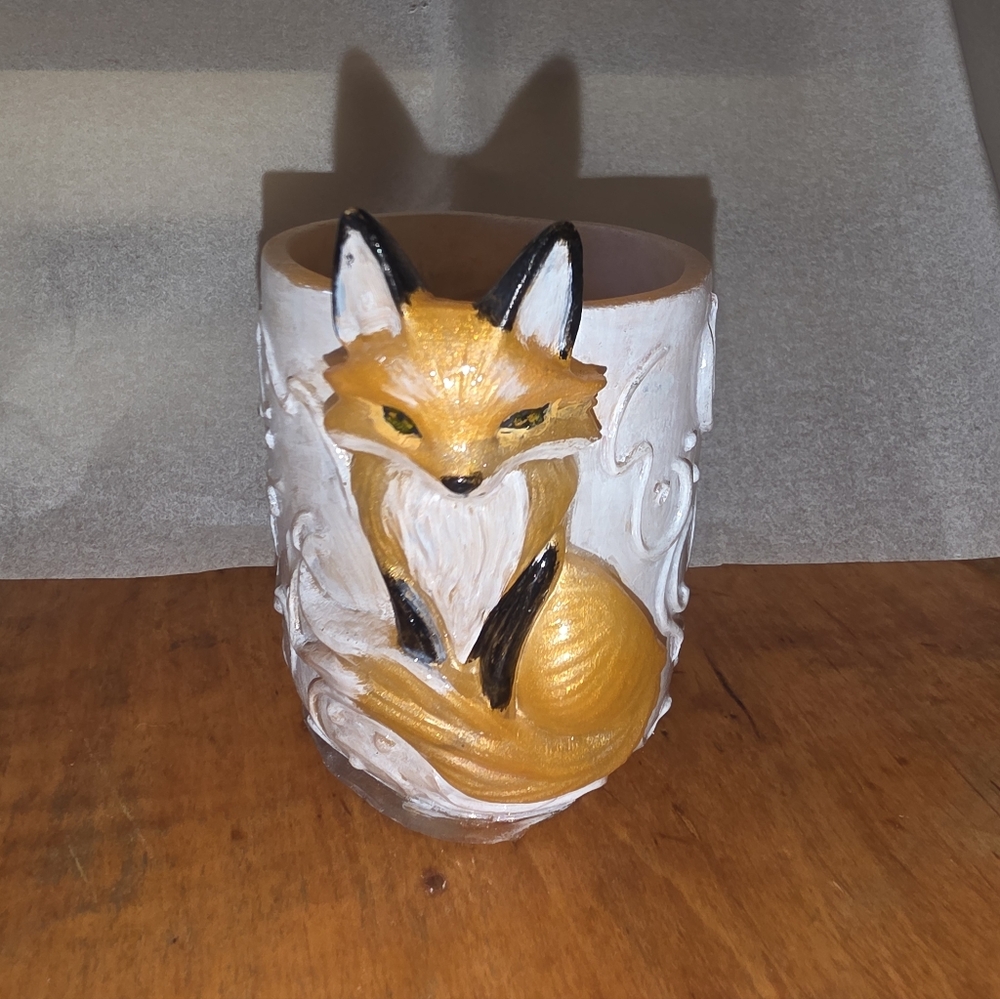 Little Fox Succulant Resin Planter Or Vase Xs Plant Pot Or Pencil Holder Handmad
